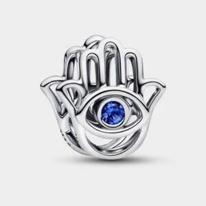 Pandora Hamsa Hand Charm with Blue Crystals